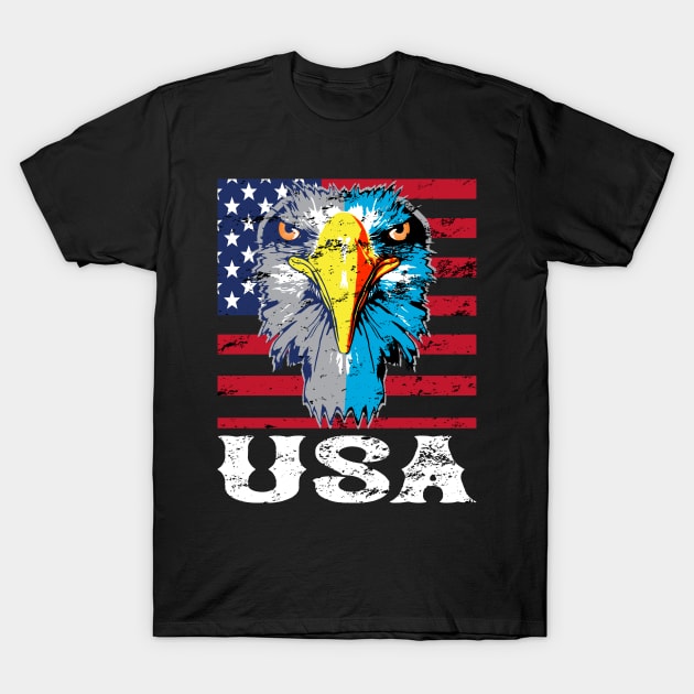 Fouth of July USA Eagle Patriotic Design T-Shirt by FilsonDesigns